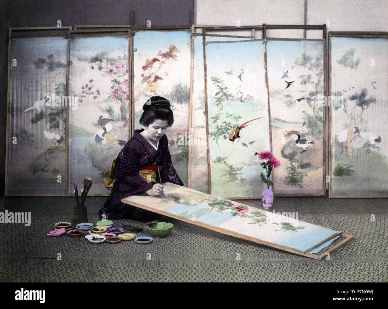 Японский лот. Гейши 19 век Китай. Япония Самурай гейша живопись. Японская живопись периода Эдо. Япония 19 век гейши.