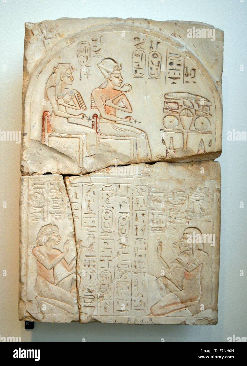 Stele from Deir el medina, Luxor; New Kingdom 1300-1200 BC Egyptian Stock Photo