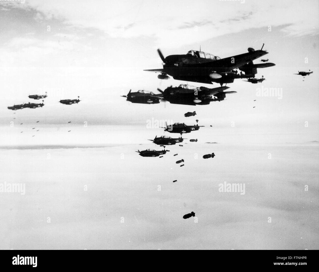 Photograph of the dropping of bombs on Hakodate, Japan. Dated 1945 Stock Photo Alamy