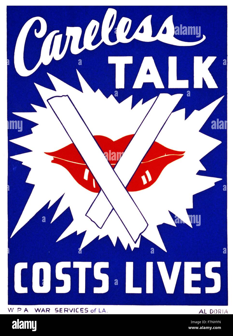 Careless talk costs lives; American World War Two propaganda poster