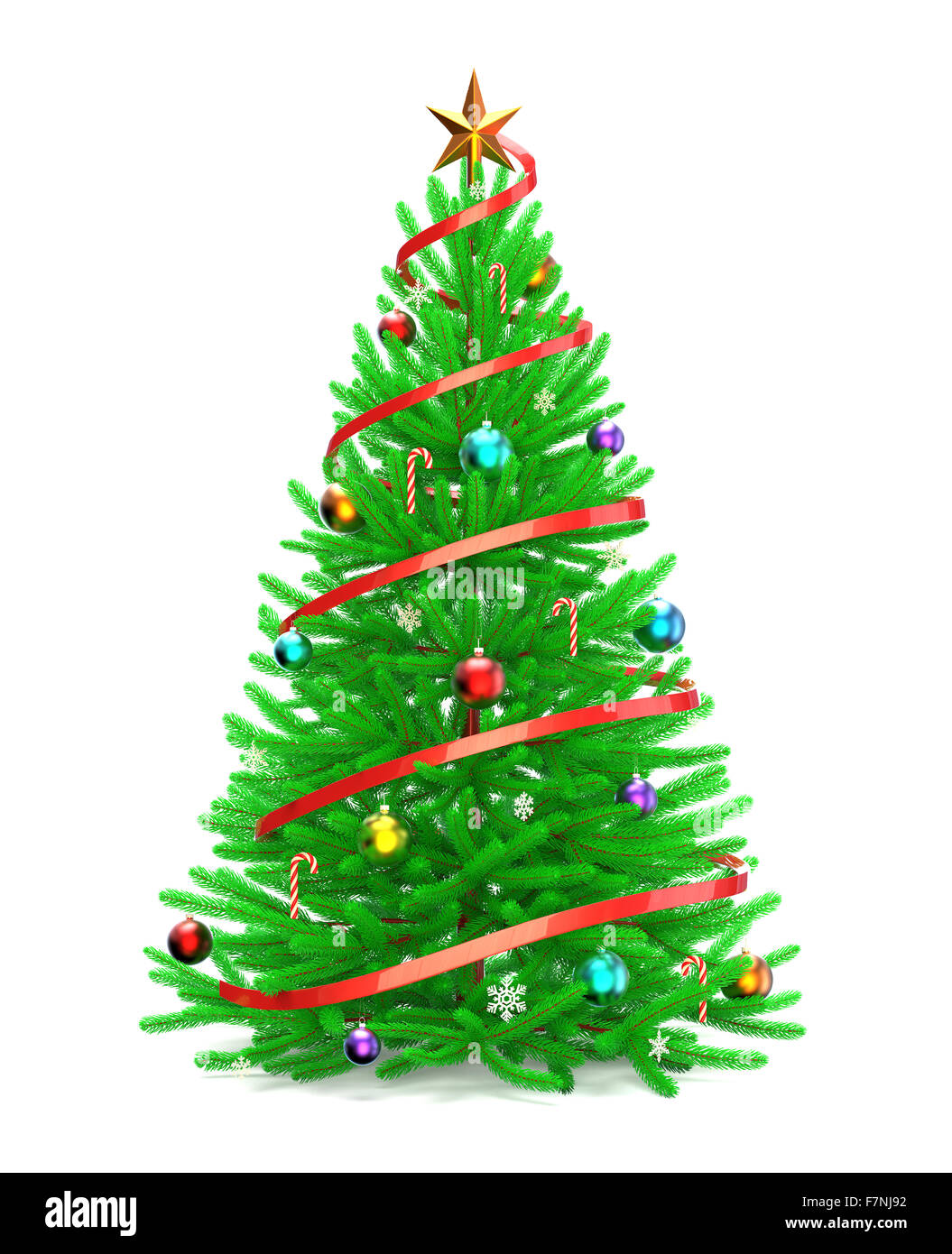 Christmas tree with colorful ornaments Stock Photo - Alamy