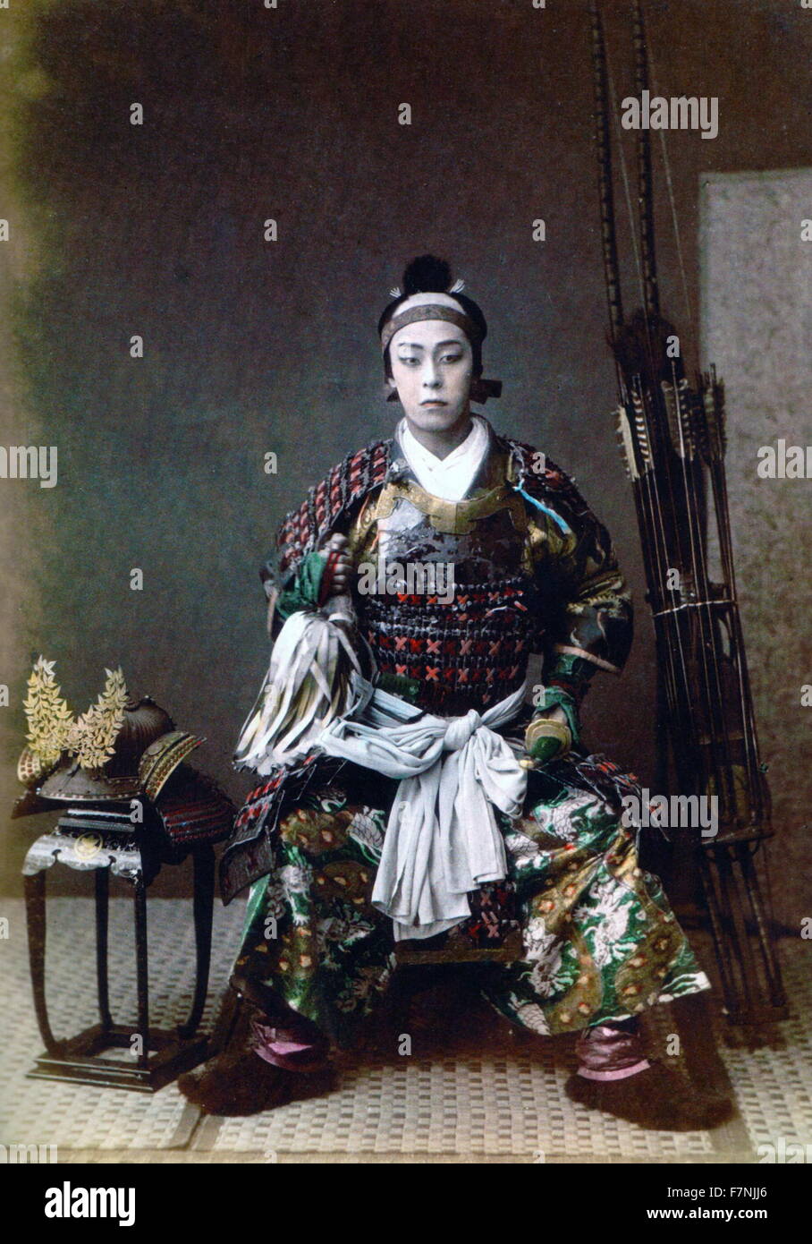 Japanese Samurai warrior, Vintage photograph from japan 1867 Stock Photo