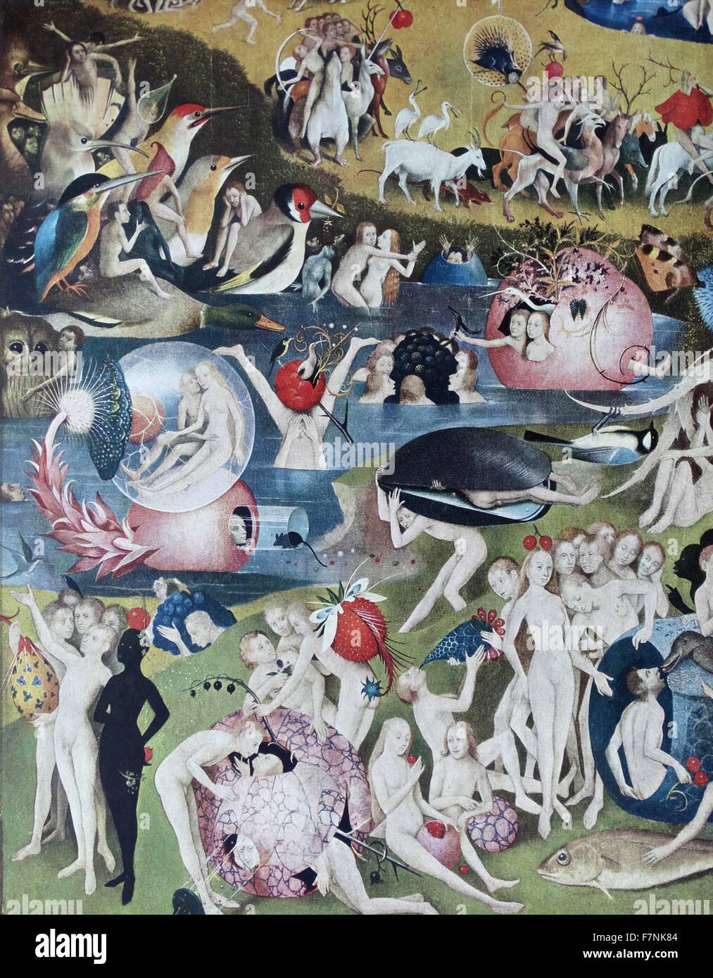 Detail from the 'The Garden of Earthly Delights' triptych painted by the Early Netherlandish master Hieronymus Bosch. Created: 1503–1504 Stock Photo