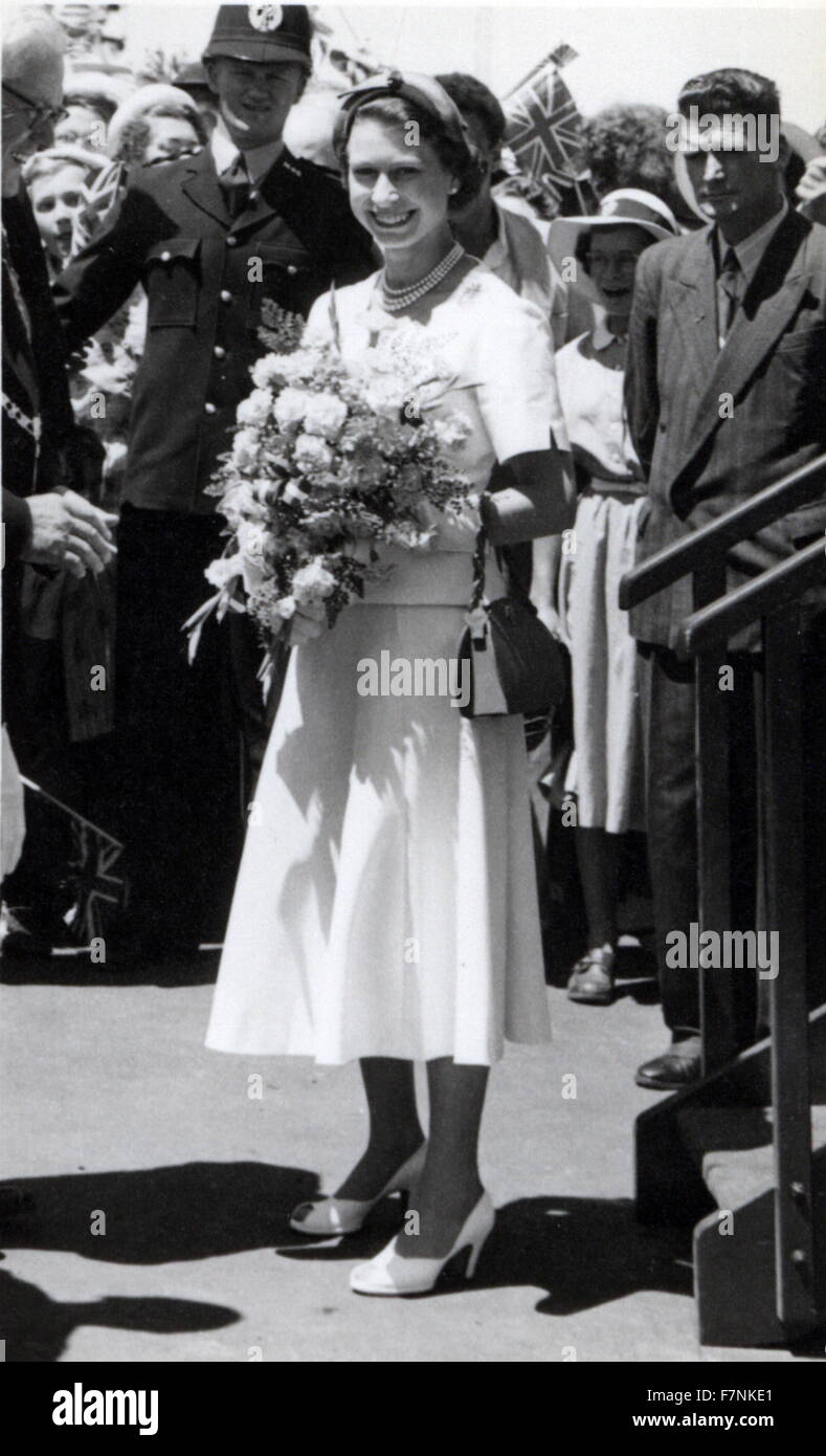 Queen Elizabeth II of Great Britain visits New Zealand 1954 Stock Photo