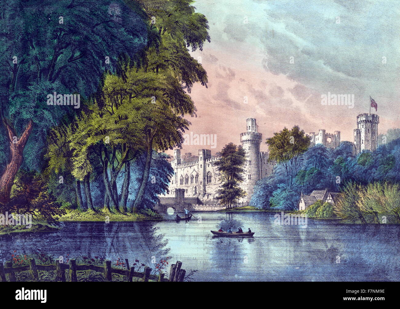 Warwick Castle, England 1835 Stock Photo
