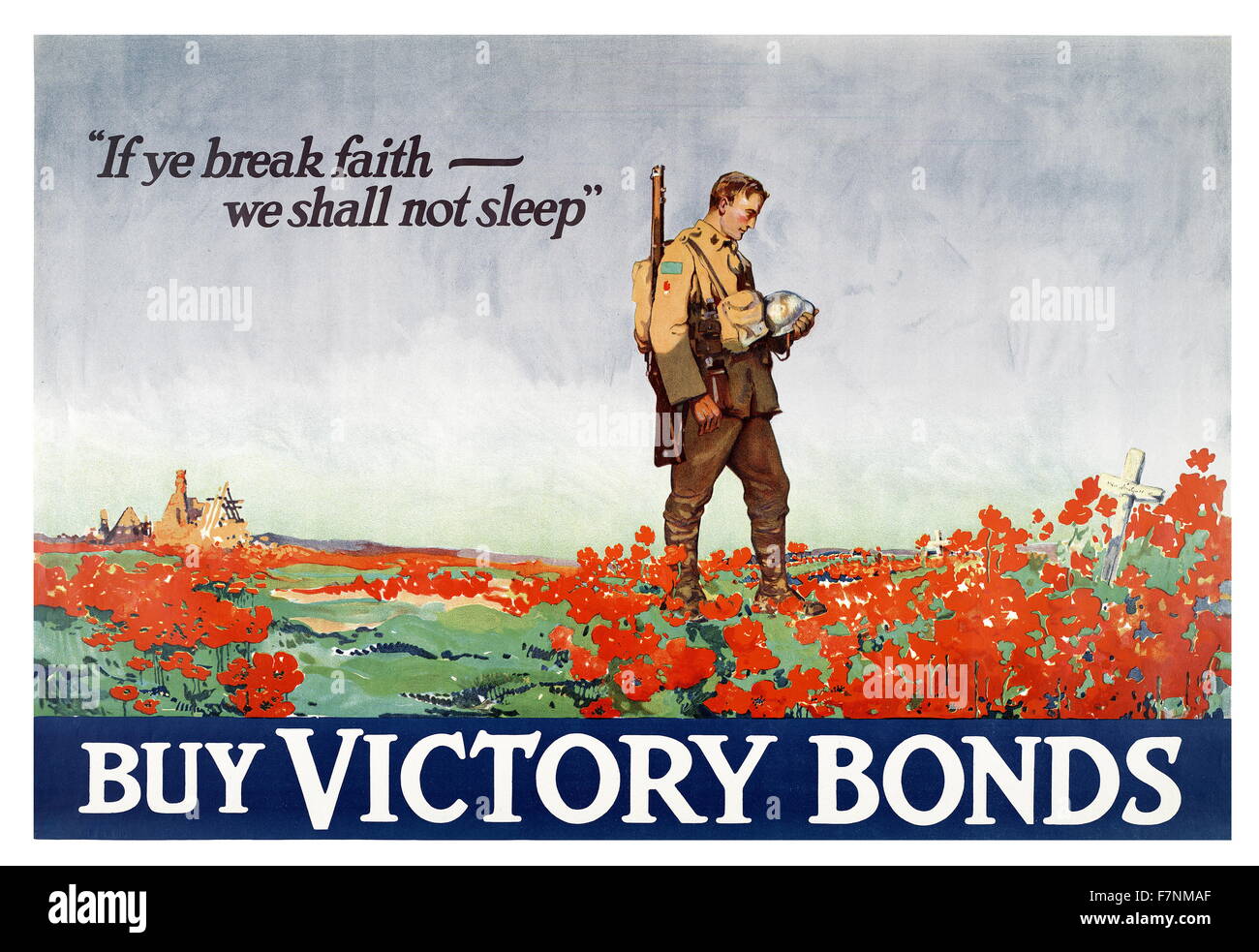 Keep All Canadians Busy 1918 WWI Bonds  Canada Travel Advertisement Poster 