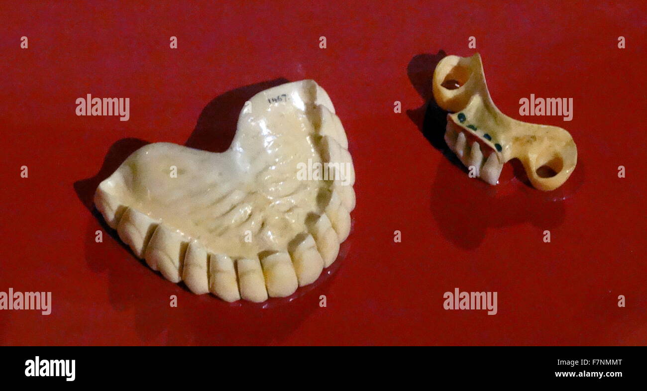 Ivory dentures (false teeth) from England 1780-1870 Stock Photo