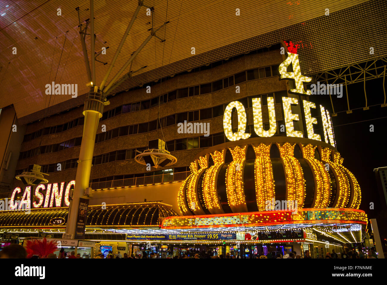 Four Queens Casino in Fremont Street, Las Vegas Stock Photo