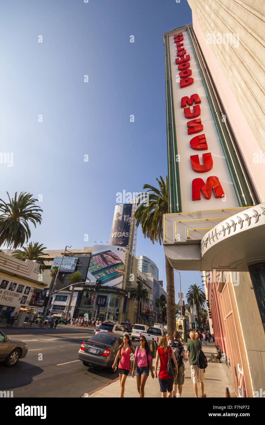 Walking past Hollywood Museum in Los Angeles Stock Photo