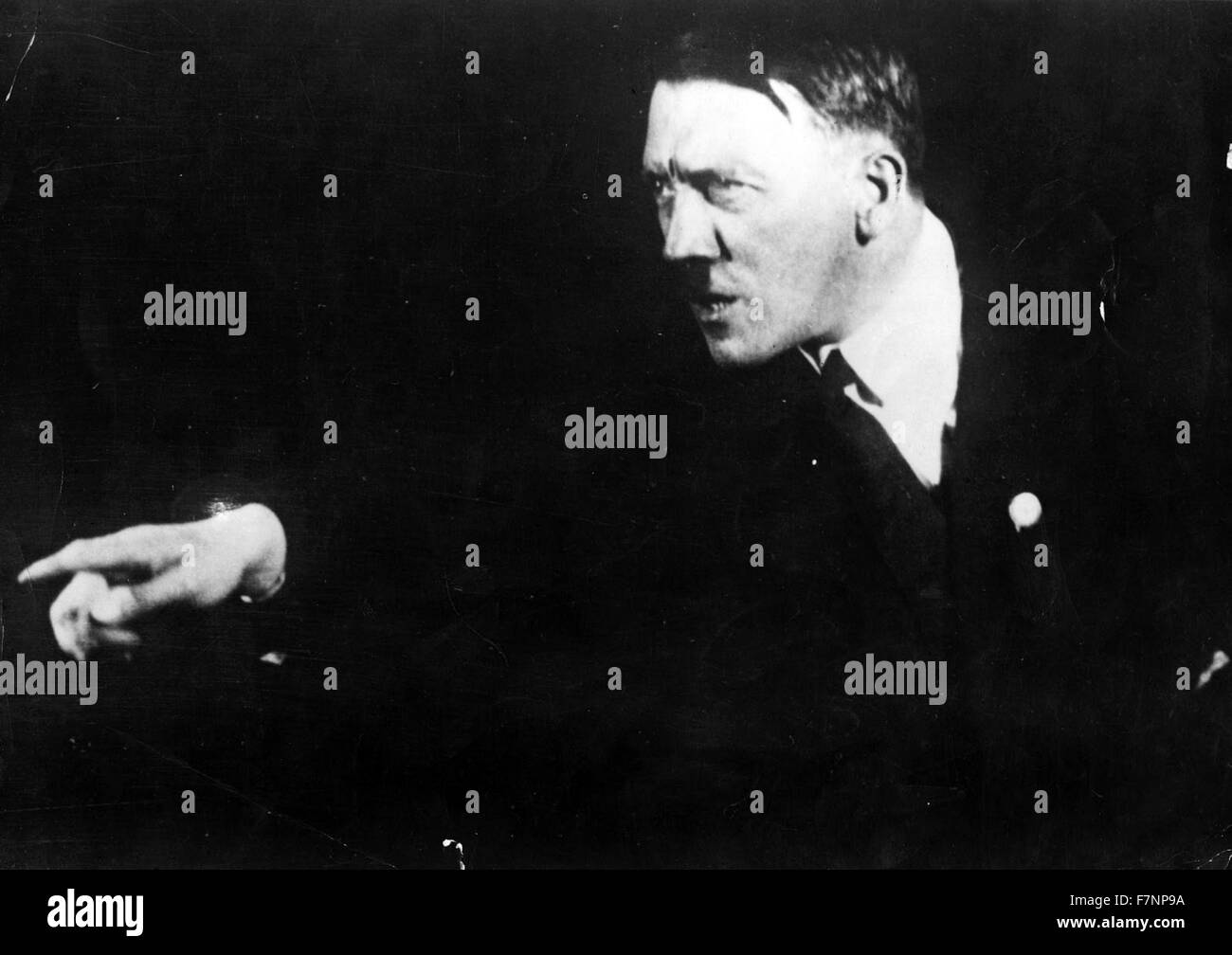 German Nazi leader Adolf Hitler, rehearsing a speech in front of the mirror 1933 Stock Photo