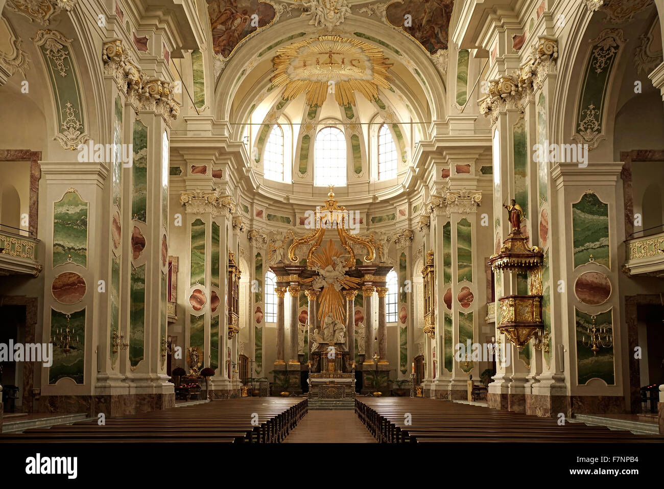 Germany, Mannheim, indoor view of Jesuit Church St. Ignatius and Franz ...