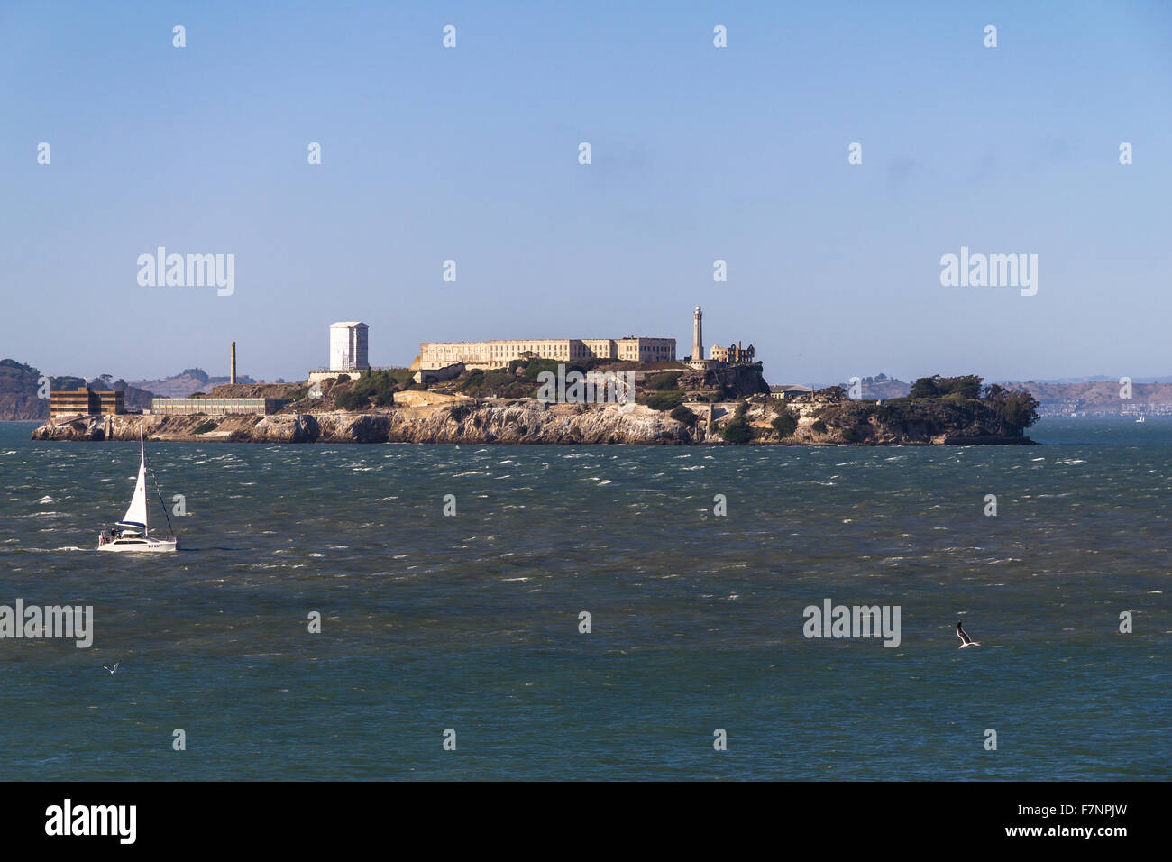 View on Alcatraz Island in San Francisco Stock Photo