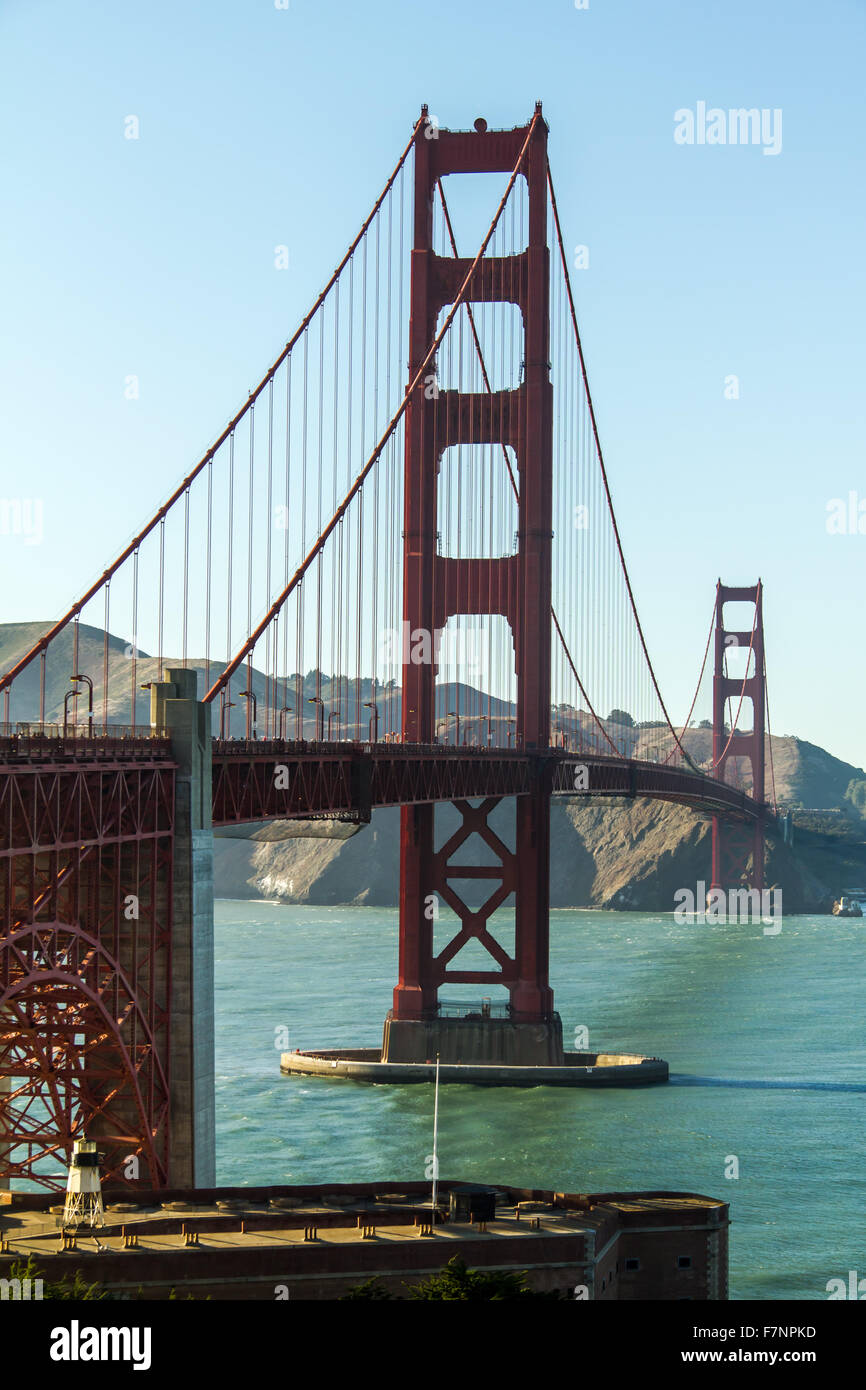The Golden Gate Bridge at sunny weather Stock Photo