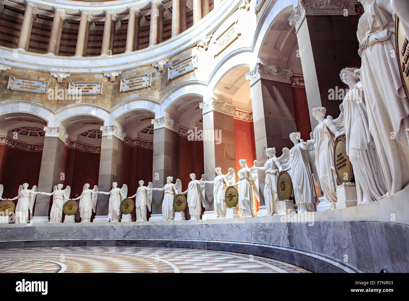 Germany, Kelheim, indoor view with angel statues at Hall of Liberation Stock Photo