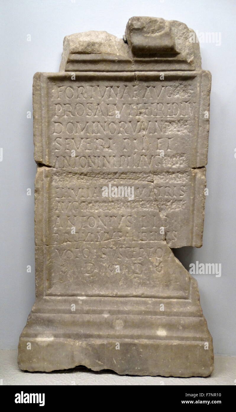 stone with votive inscription requesting the safe return of Septimius