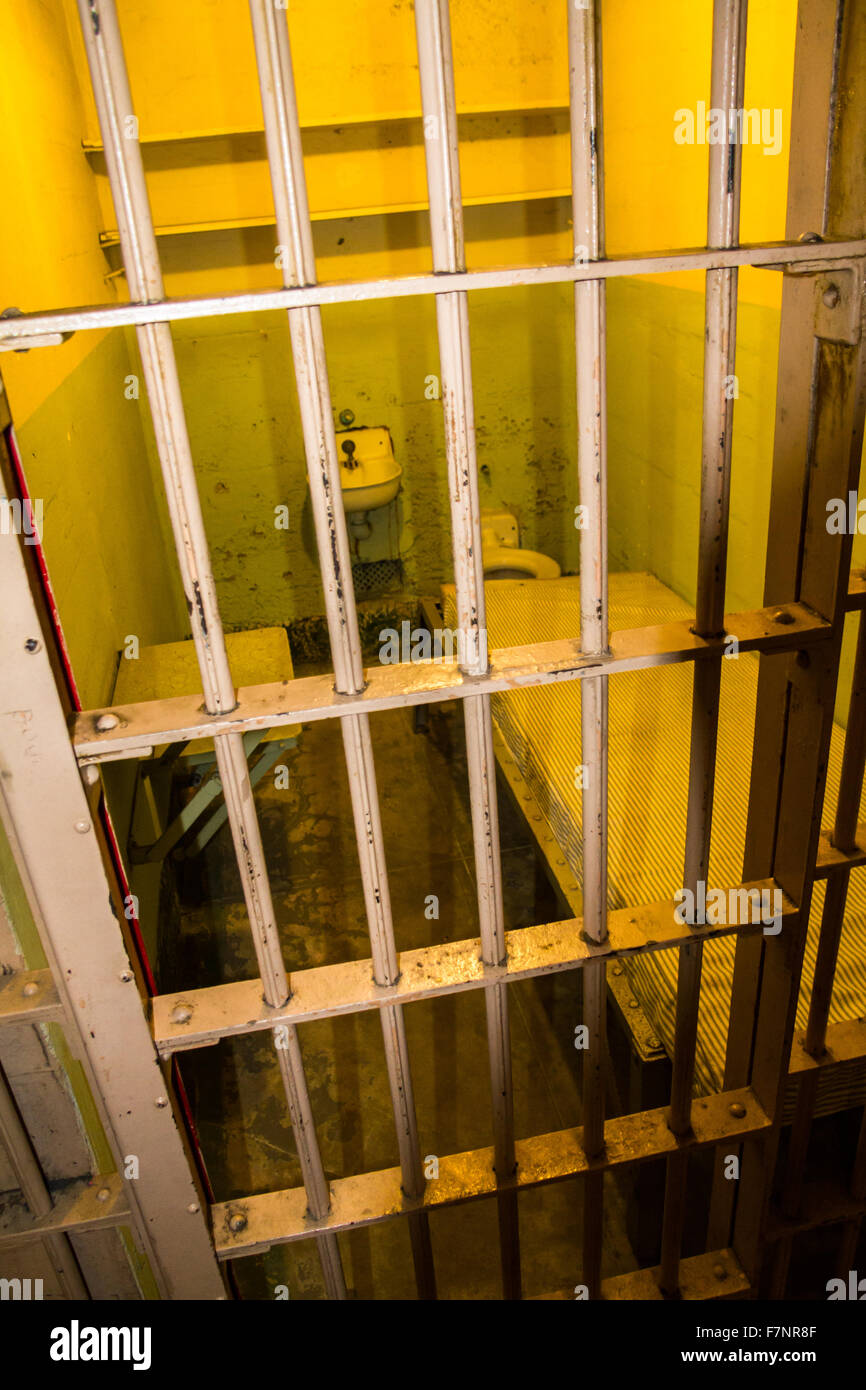 Prison cell on Alcatraz Island, San Francisco Stock Photo Alamy