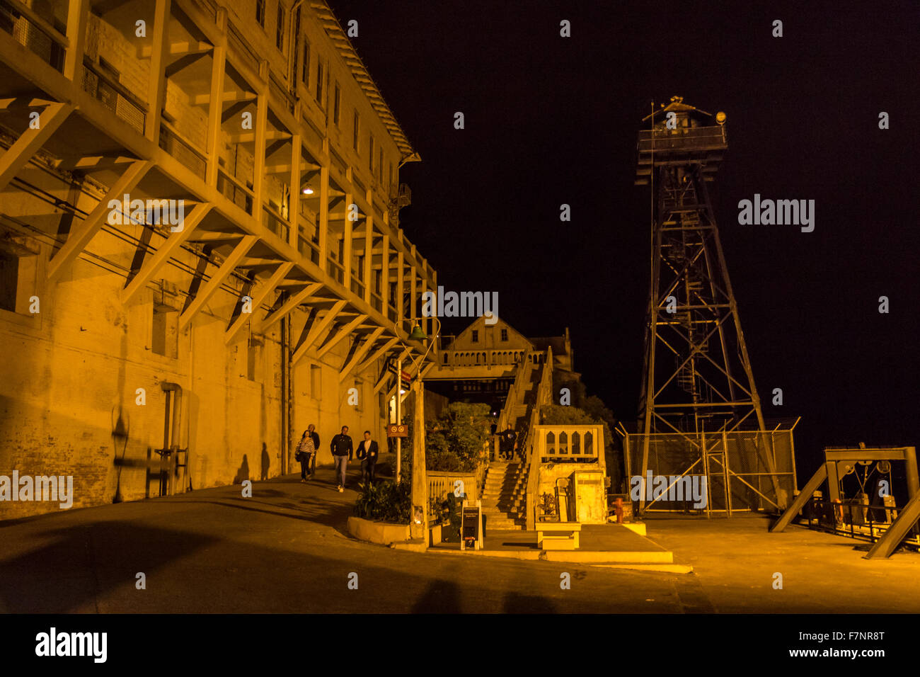 Alcatraz Prison at night, San Francisco Stock Photo