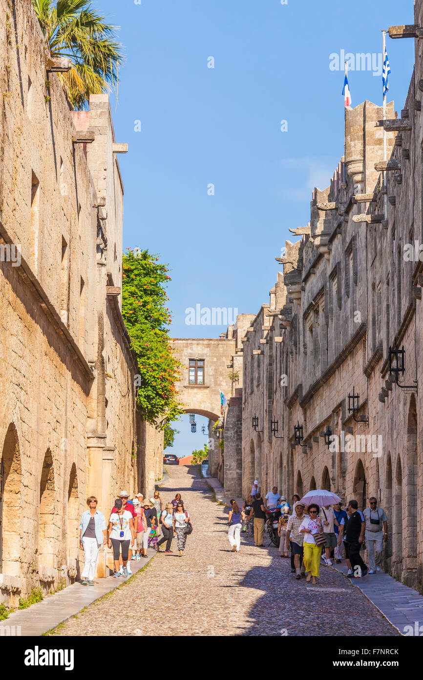 Greece, Rhodes, old town, medieval road Odos Ippoton Stock Photo