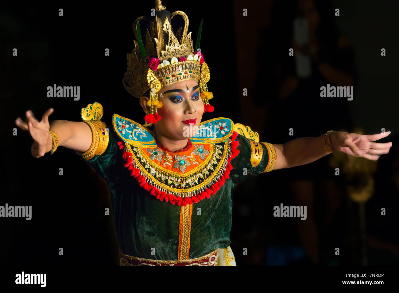 Indonesia, Bali, Ubud, Balinese dancer dancing Barong Stock Photo