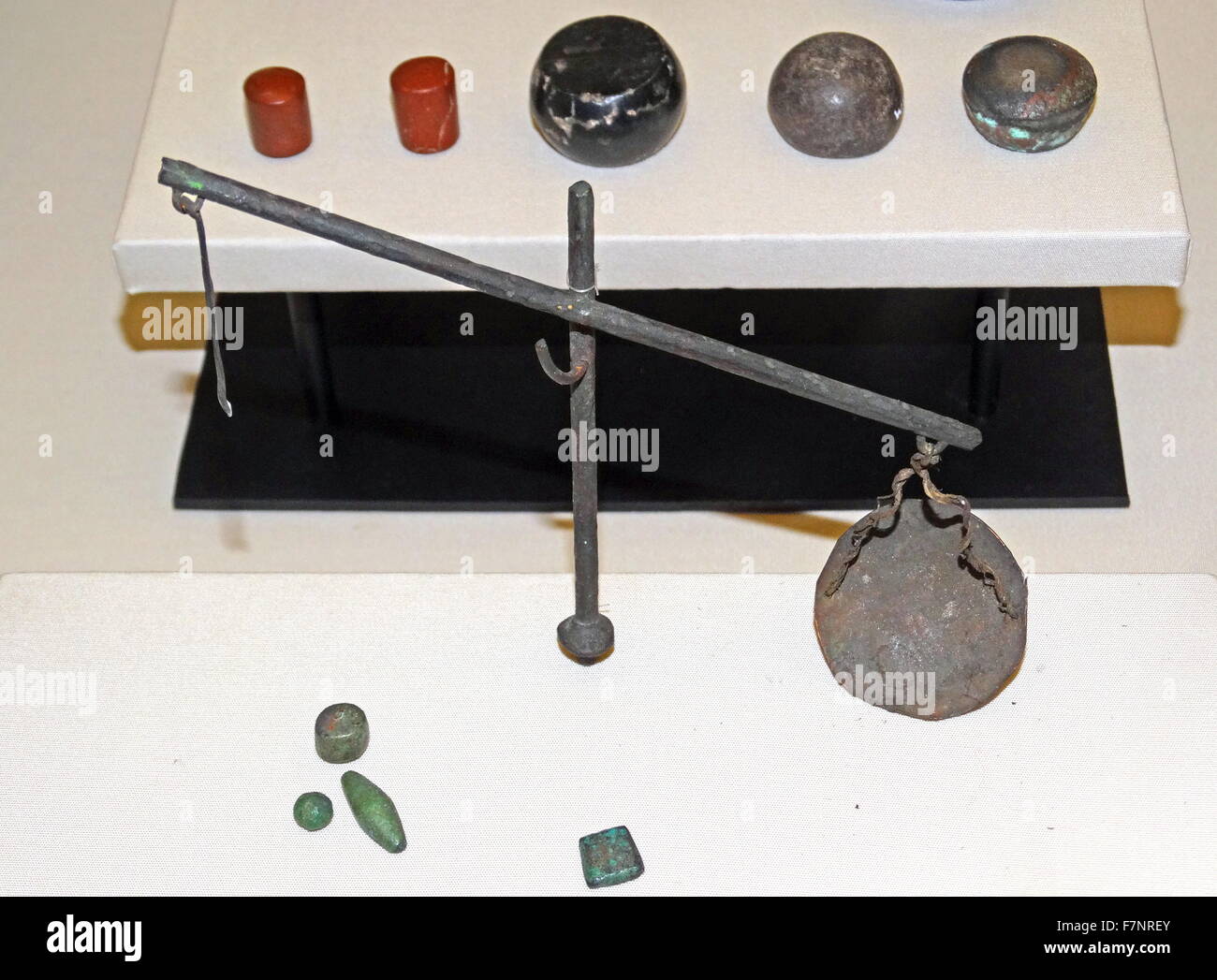 Ancient Egyptian weights and weighing scales 18th Dynasty 1700 BC Stock
