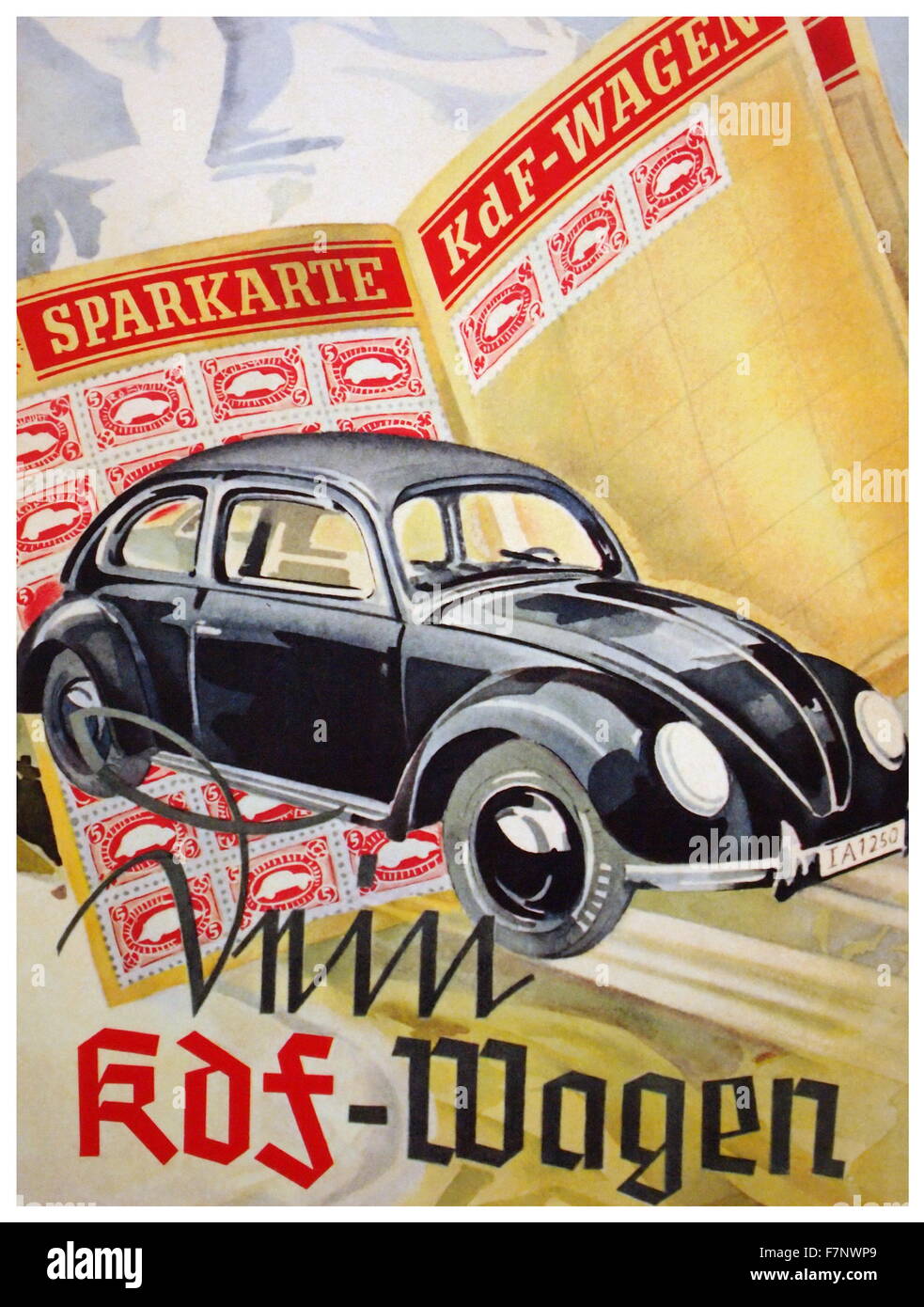 KDF-Volks Wagen, sales brochure, part of the Nazi campaign for car production. 1938 Stock Photo