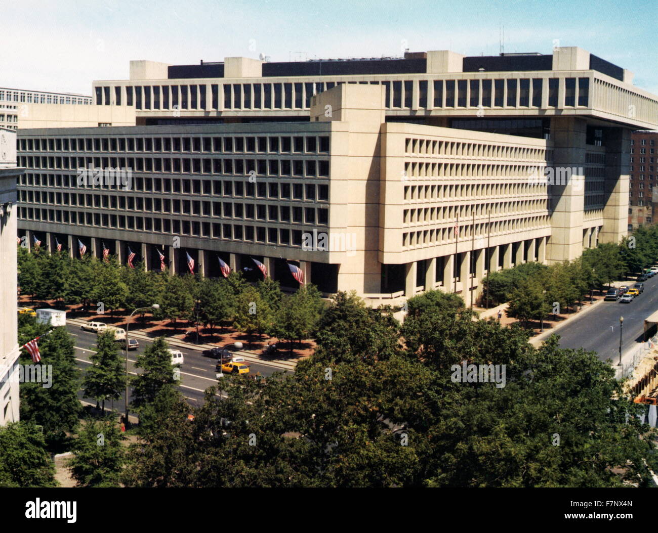 The J. Edgar Hoover Building is a high-rise office building located at 935 Pennsylvania Avenue NW in Washington, D.C., in the United States. It is the headquarters of the Federal Bureau of Investigation Stock Photo