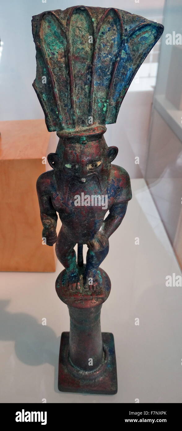 Sceptre with the representation of the god Bes. Bronze. Late Period