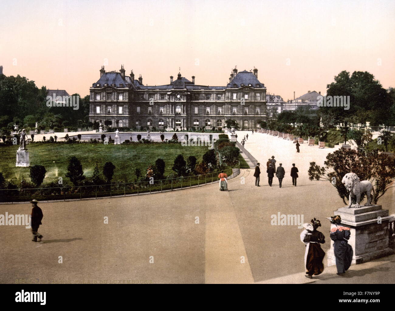Luxembourg Palace and gardens, Paris, France 1890 Stock Photo