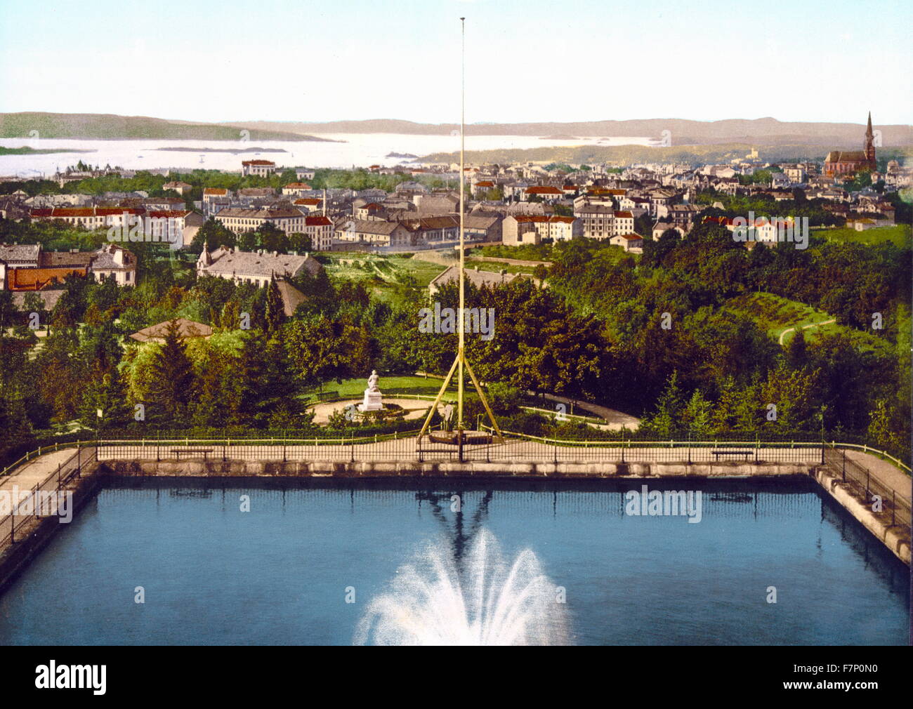 Panorama from St. Hanshaugen, Christiania (Oslo), Norway 1895 Stock Photo