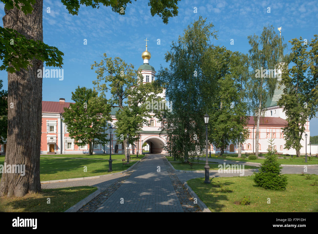 The Valdai Iver Svyatoozersky Virgin Monastery. The Gate Church of the Archangel Michael 1683-85 Stock Photo