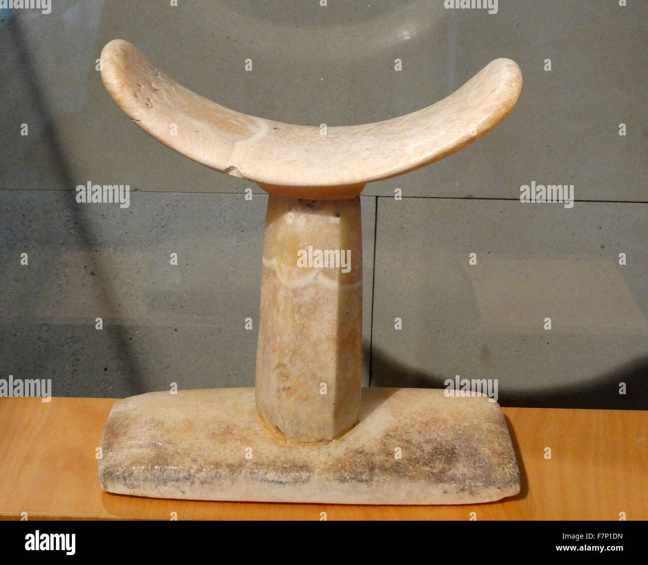 Ancient Egyptian Headrest made from alabaster (Middle Kingdom, 2040-1640 BC) Stock Photo