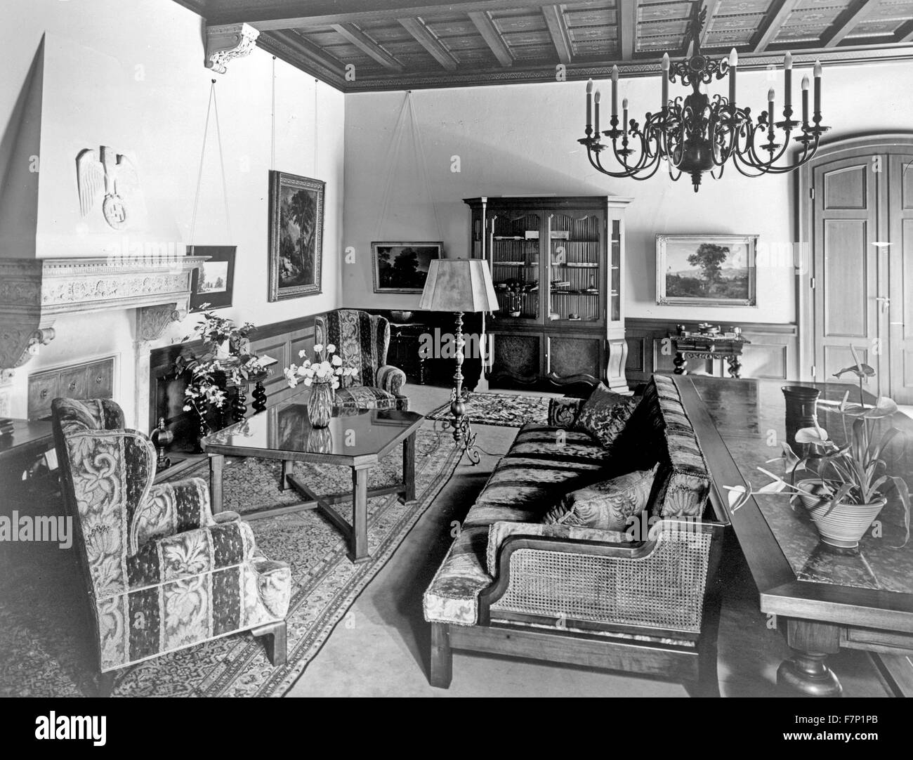 Sitting room in Hitler's offices at the Reichs Chancellery, Berlin, Germany 1934 Stock Photo