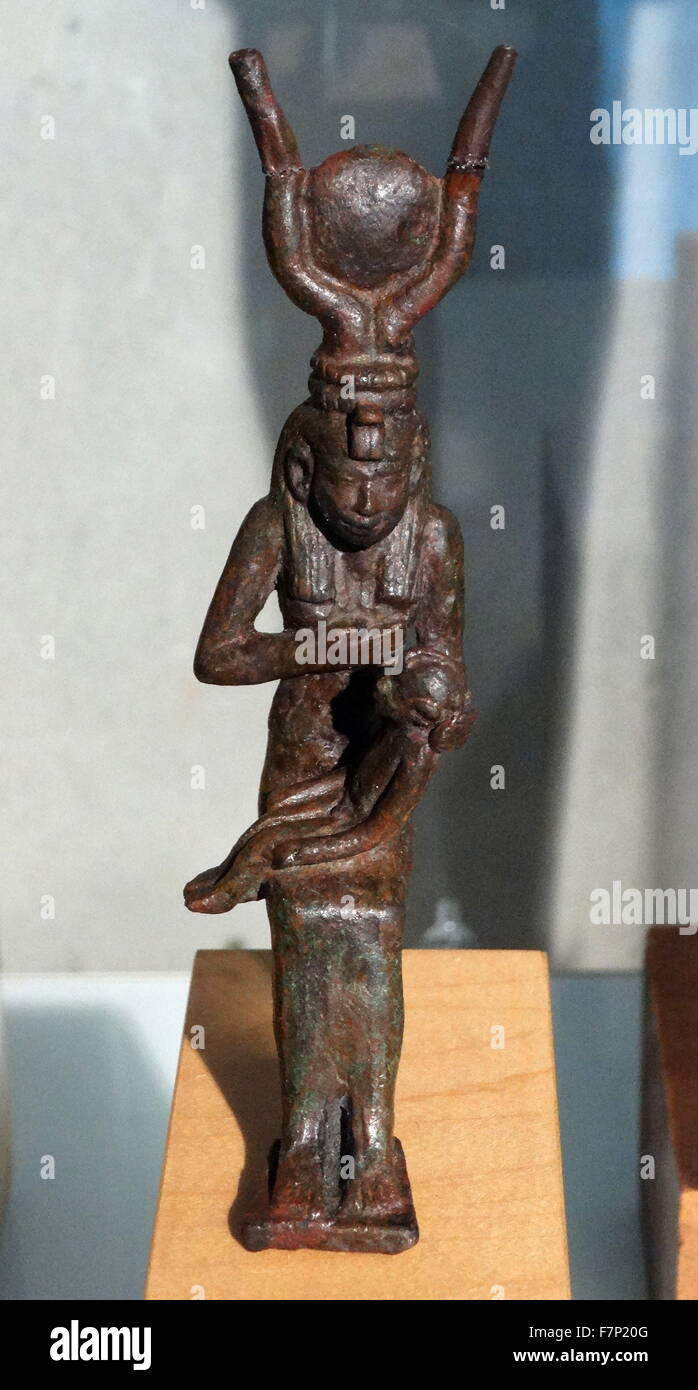 gold figure of the Egyptian Goddess Isis 715-332 BC Stock Photo
