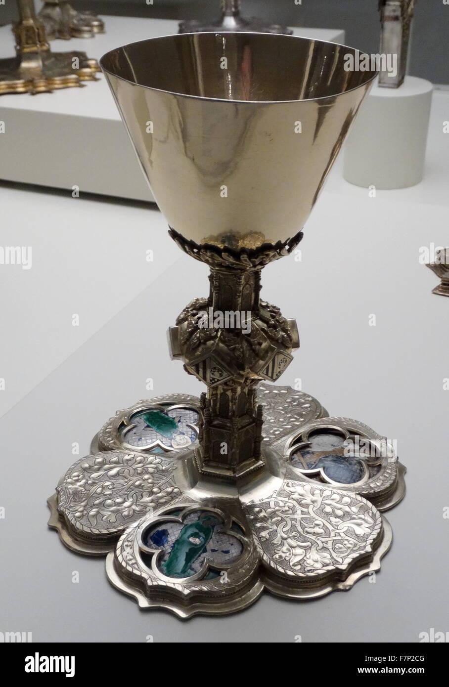 Chalice of Queen Maria de Luna (1357-1406) by Anonymous, from Valencia. Dated 14th Century Stock Photo