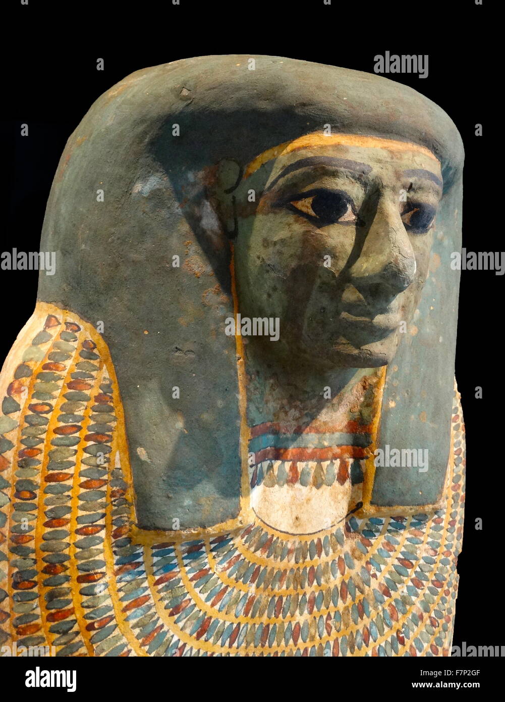 Ancient egyptian wooden painted coffin hires stock photography and