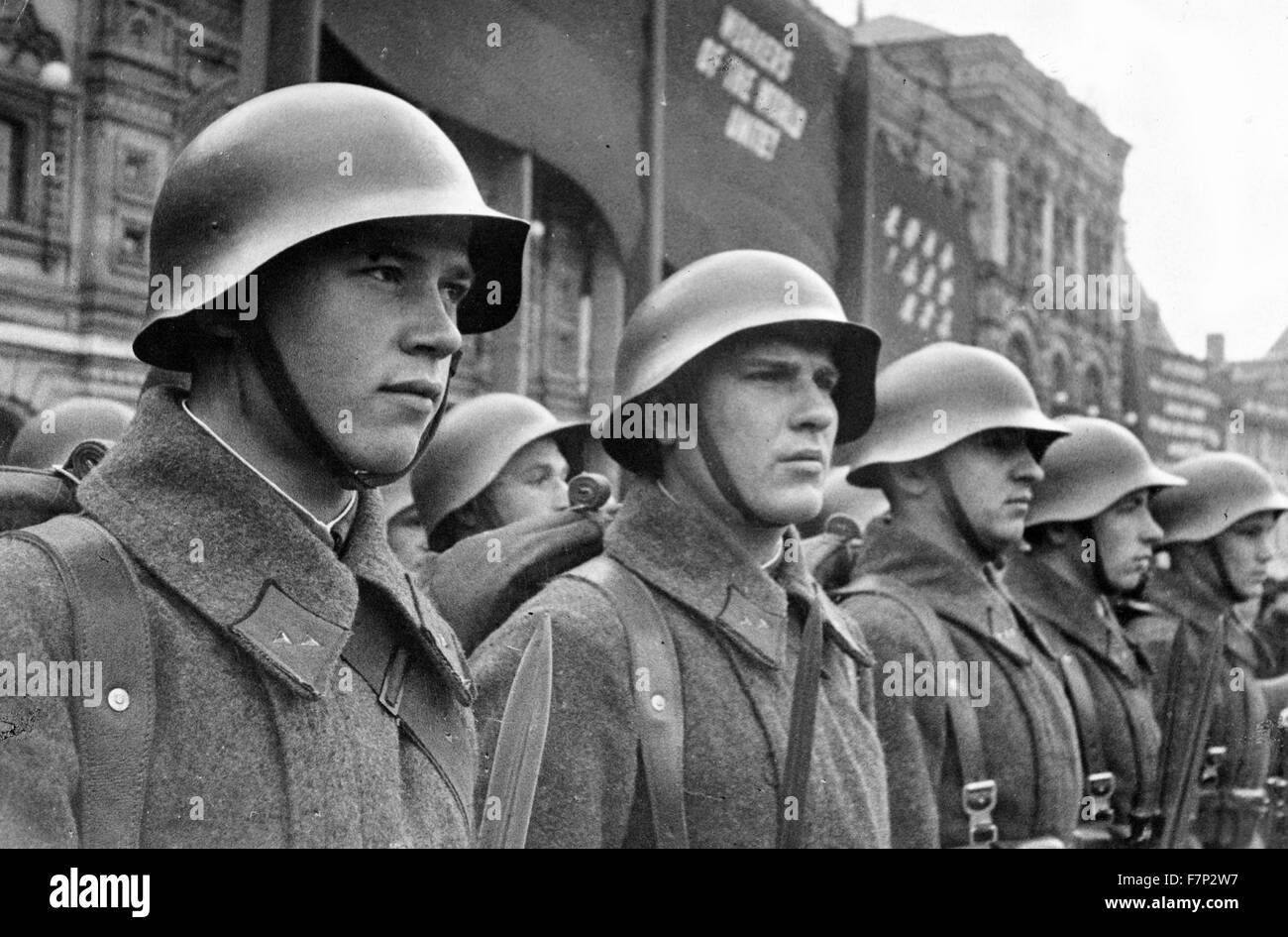 Photograph of Red Army soldiers in the USSR. Dated 1941 Stock Photo