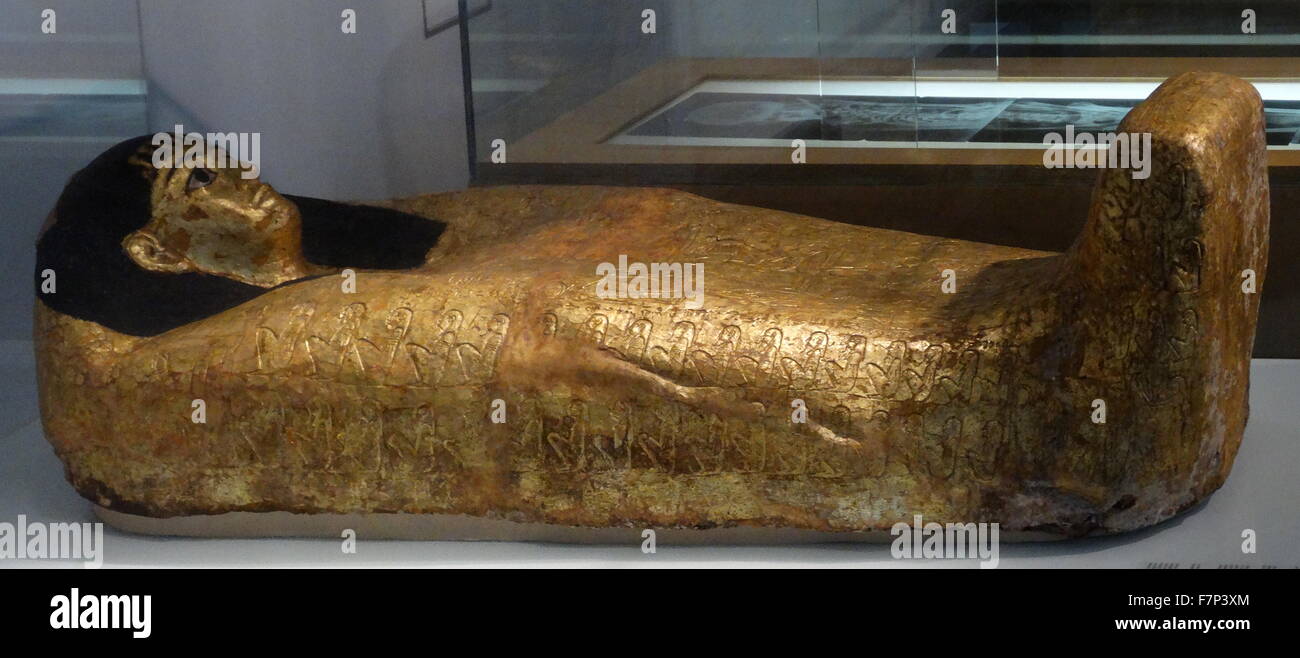 Egyptian mummy case (Coffin) designed to contain the entire contour of