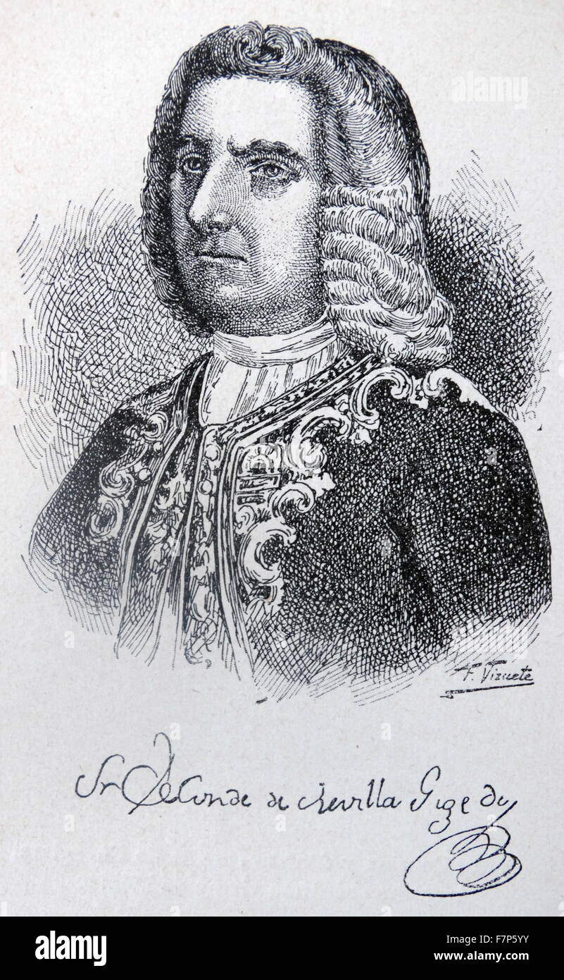 Juan Francisco de Güemes y Horcasitas (Spanish: Juan Francisco de Güemes y Horcasitas, primer conde de Revillagigedo) (1681, Reinosa, Cantabria – 1766, Spain) was a Spanish general, governor of Havana, captain general of Cuba, and viceroy of New Spain (from 9 July 1746 to 9 November 1755). Stock Photo