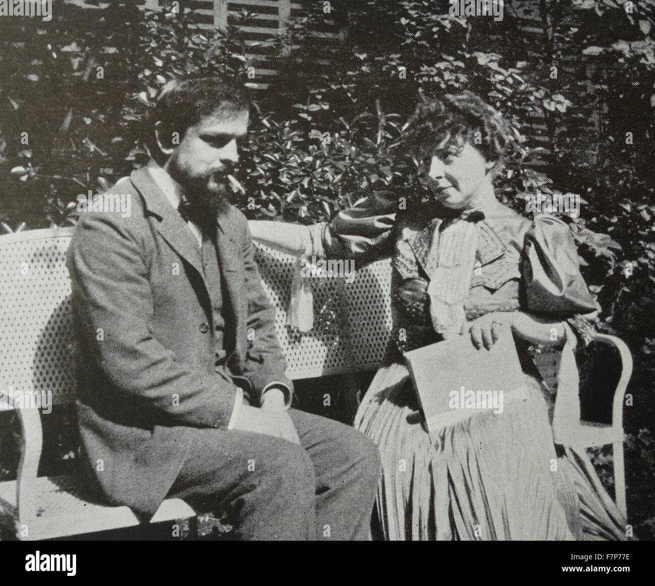 Claude Debussy, the french composer and his second wife, Emma Bardac. Stock Photo