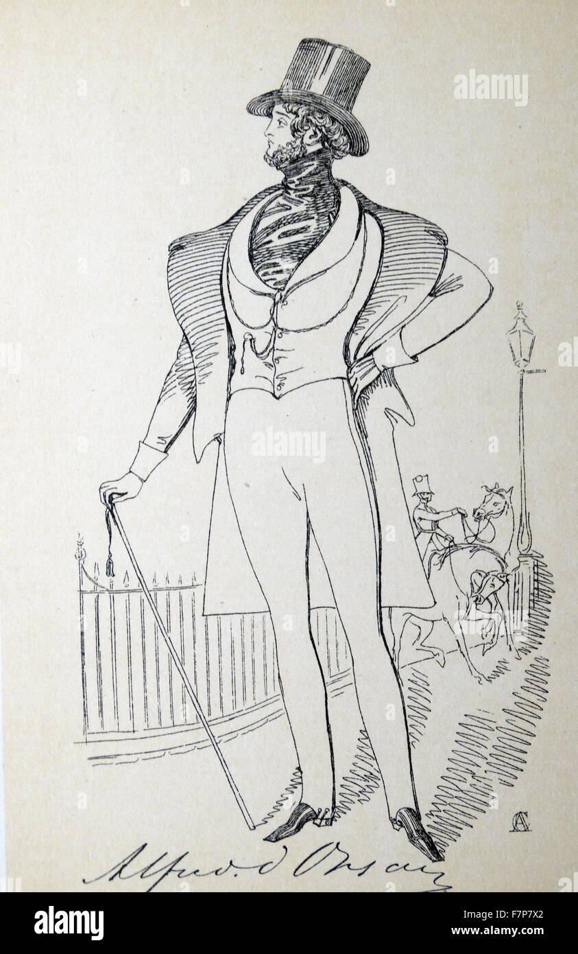 Alfred Guillaume Gabriel, Count D'Orsay - 1801-1852. French socialite and dandy. Stock Photo