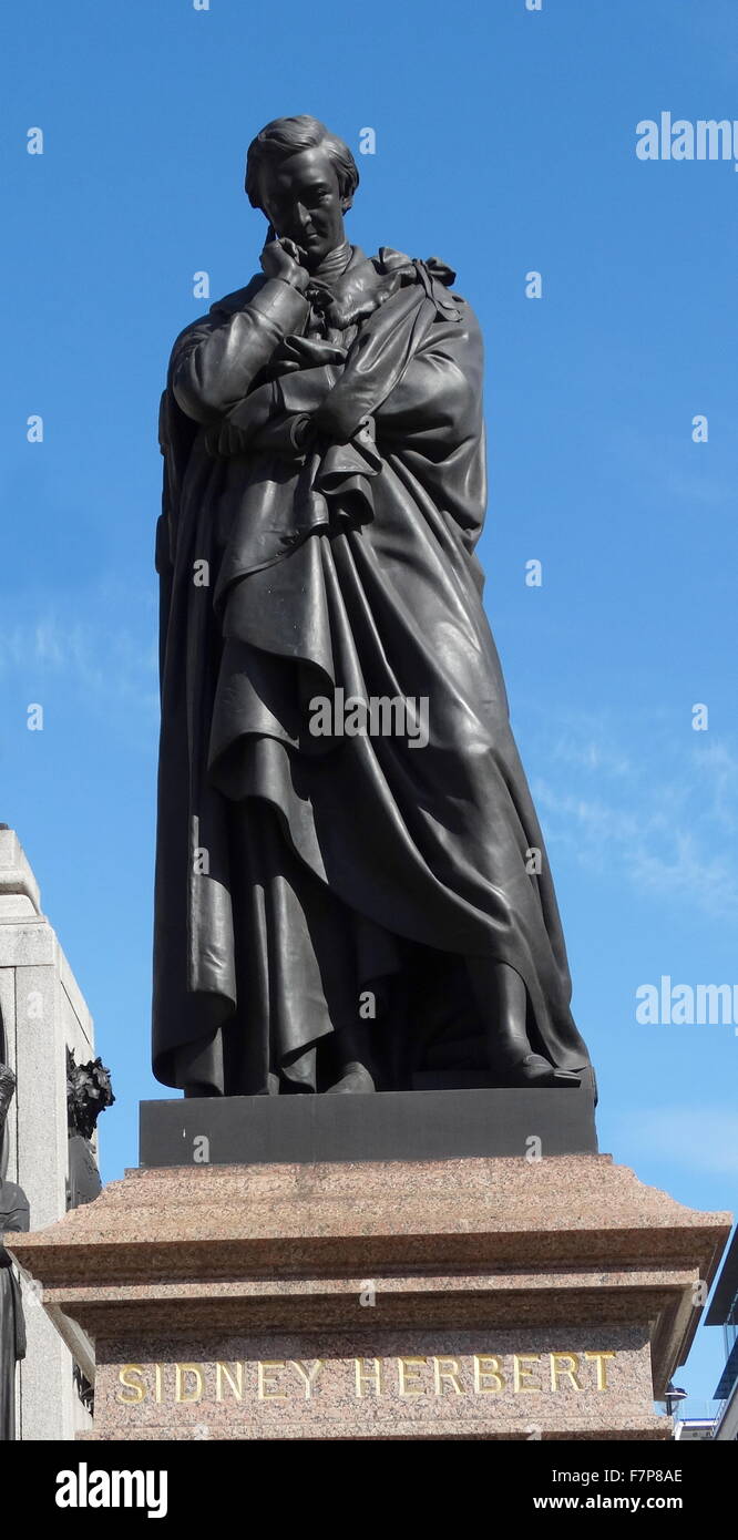 statue of Sidney Herbert, in St James's, London Stock Photo