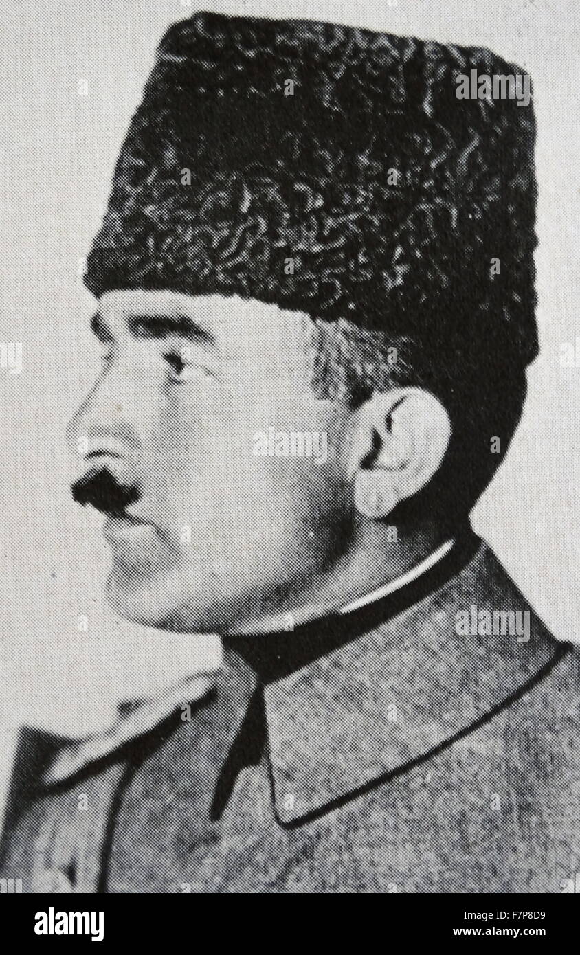Enver Pasha, the son of a bridge keeper and leader of the young turks, made himself master of the ottoman empire in 1913. Stock Photo