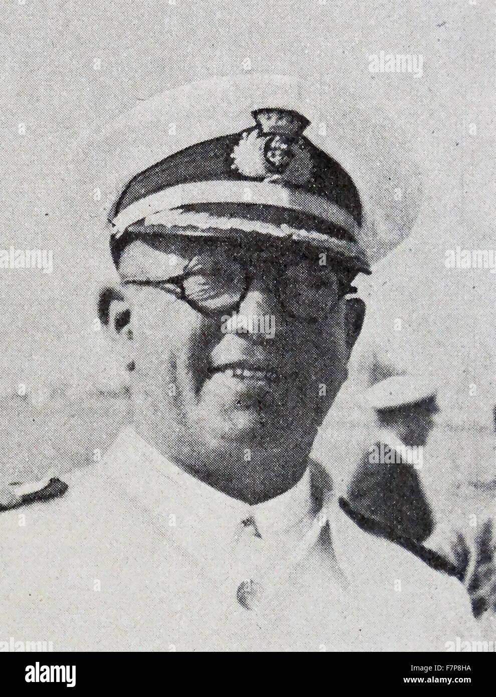 Nationalist Naval commander, Manuel Vierna Belando (1884 - March 6, 1938) Spanish captain of the Balearics, which was sunk during the Battle of Cape Palos in March 1938. Stock Photo