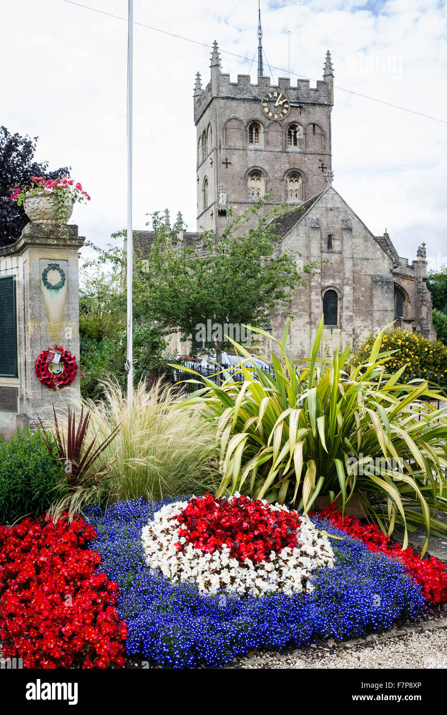 Remembrance Garden with patriotic colours in Devizes UK Stock Photo