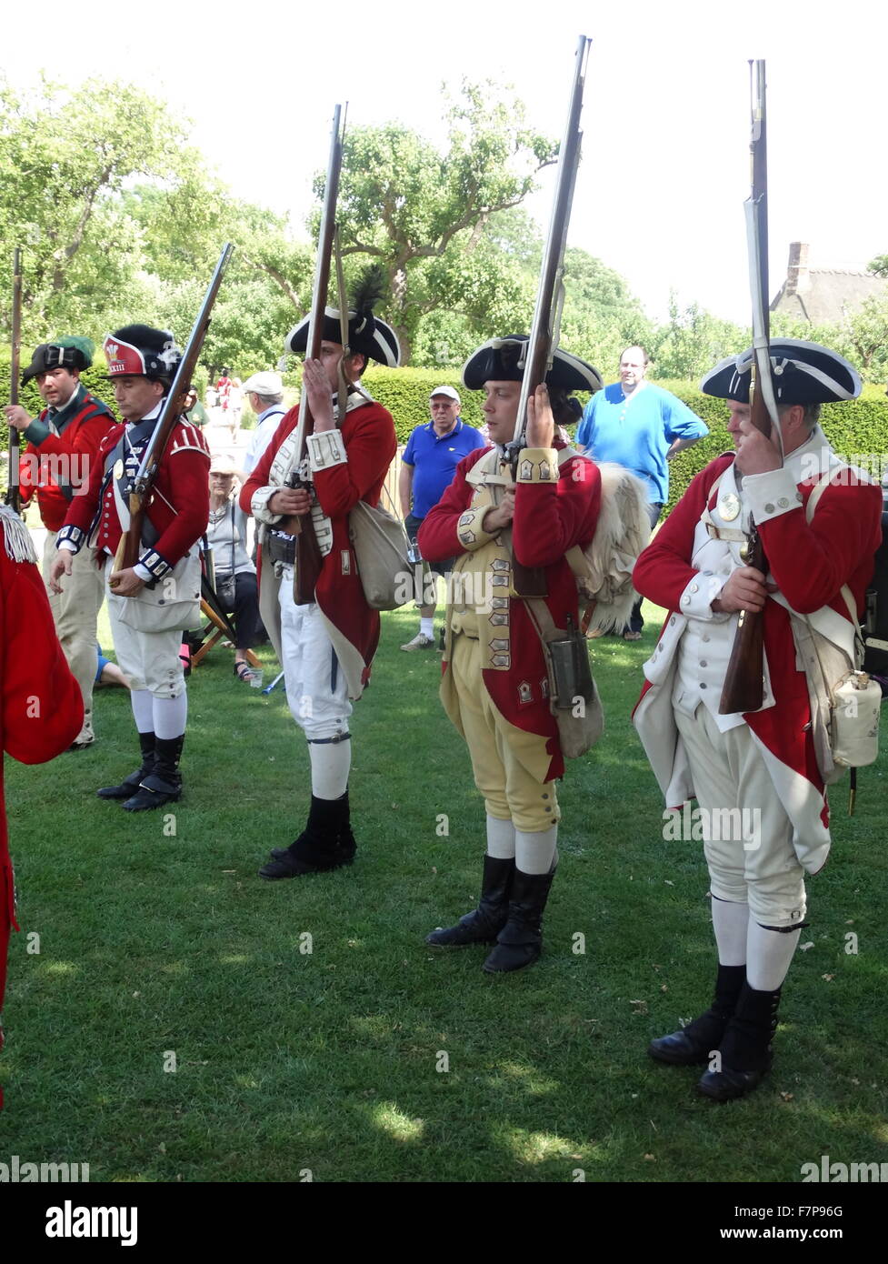 Re-enactment soldiers of the British Colonial Army in America during the American War of Independence 1776 Stock Photo