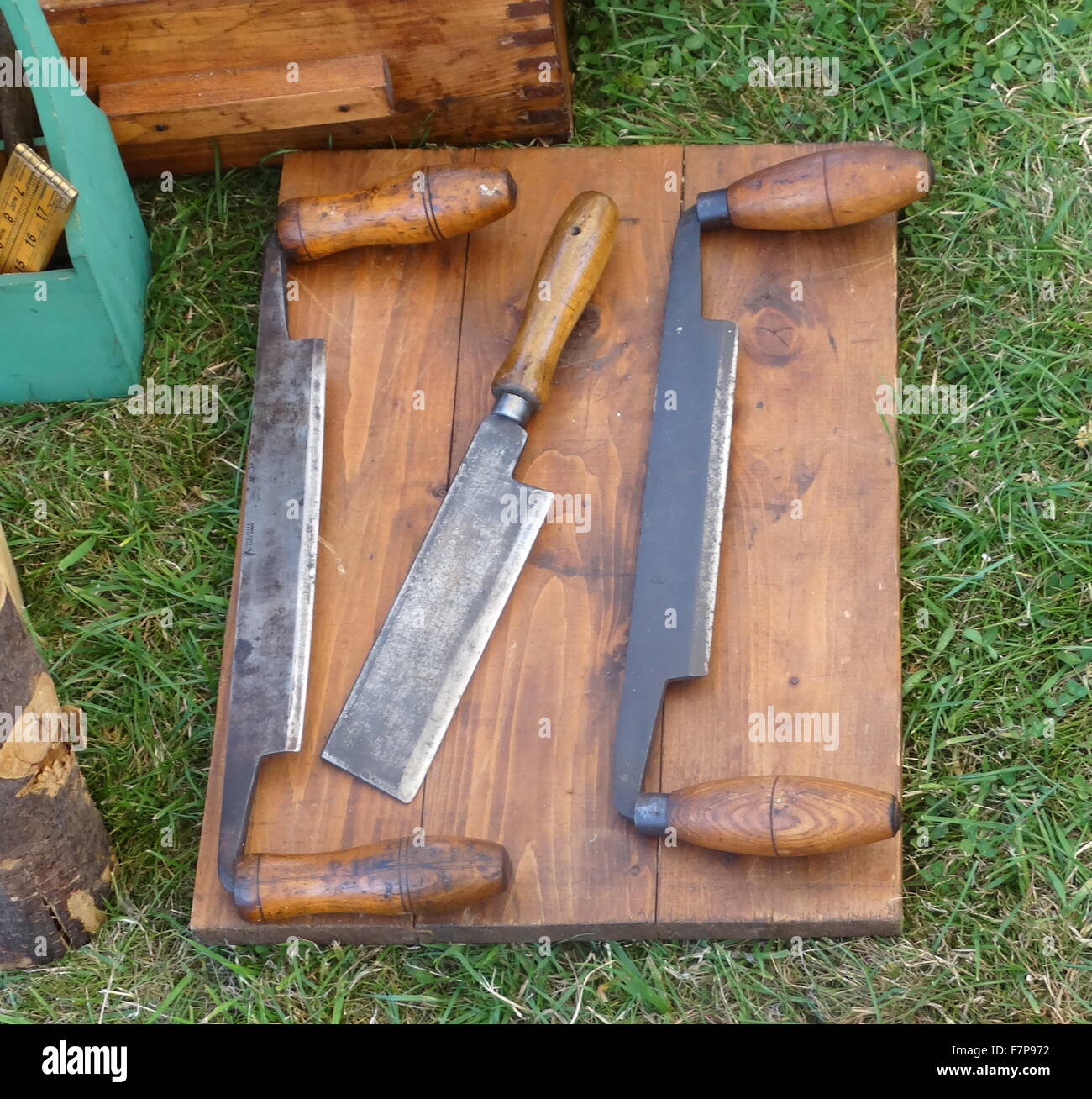18th century colonial American carpentry tools 1776 Stock Photo