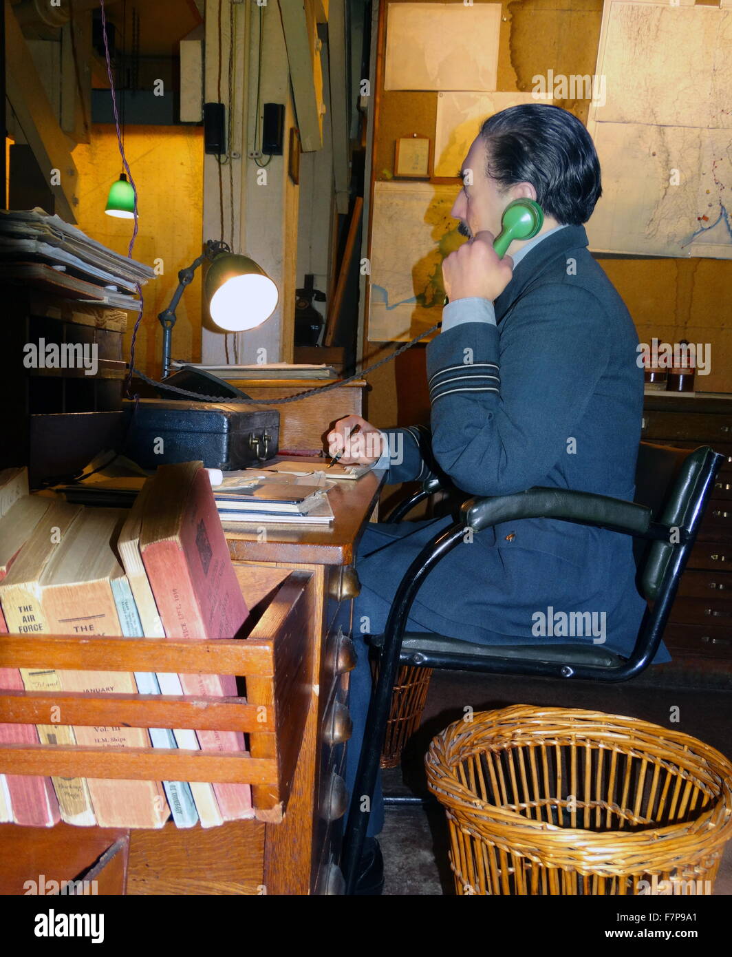 telephones used in the Cabinet war rooms bunker, London; England. The War rooms were used by the British Government as protection for senior ministers during World war two. Stock Photo