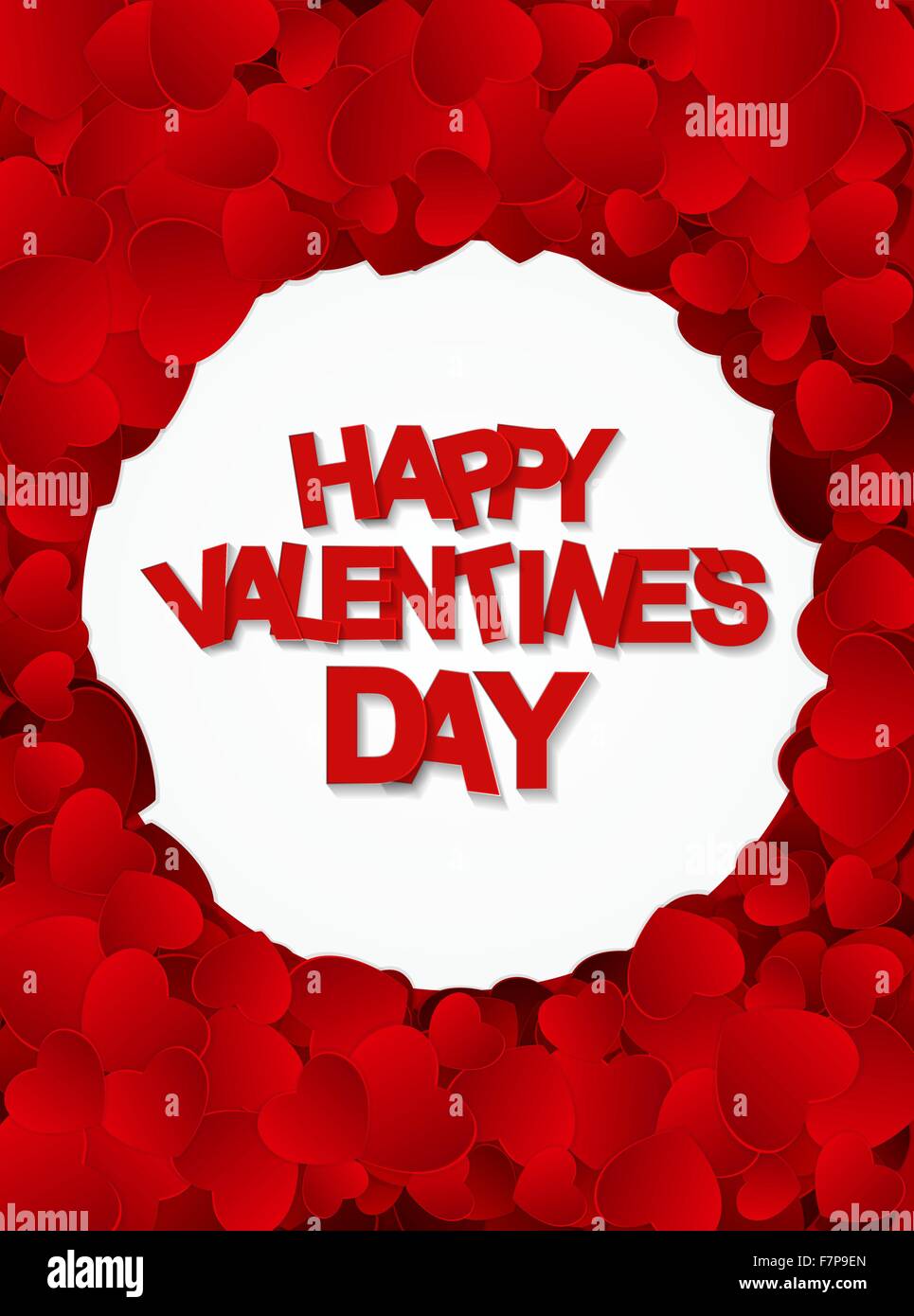 Happy Valentines Day Card with Heart. Vector Illustration Stock Vector ...