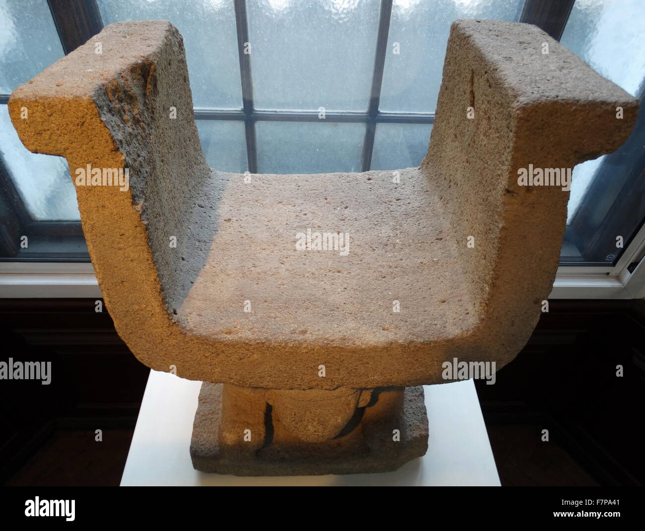 Stone Chair, for the leader of the Manabi people; Ecuador Around 1000-1500 AD Stock Photo