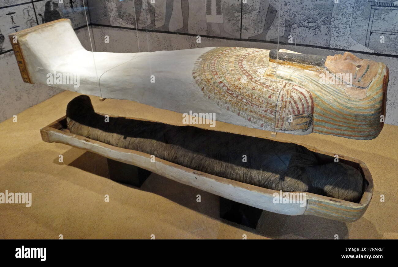 Replica of a painted wood coffin from an XXVXXVI Dynasty Egyptian tomb